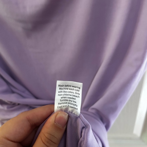 INTEMPO Lavender Rushed Halter Blouse Short Sleeve - Picture 7 of 8